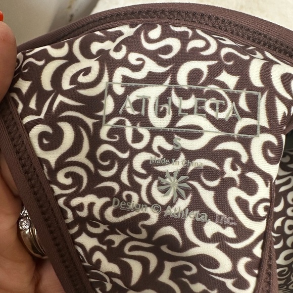 Athleta Blue Green Embellished Fitted Tankini Swim Top. - Picture 4 of 4